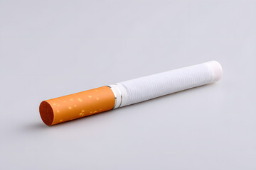 Cigarette butt on white background. Ideal for anti-smoking campaigns, health awareness content or quit smoking visuals.