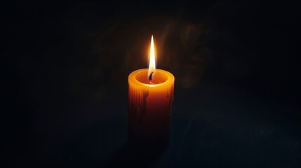 candle on black background