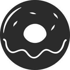 donut Silhouette vector illustration on white background