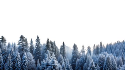 misty winter mountain range with snow covered fore isolated on white background PNG , AI GENERATED 