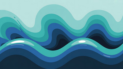Waves of Tranquility: A vibrant depiction of ocean waves in various shades of blue, offering a calming and serene visual experience.