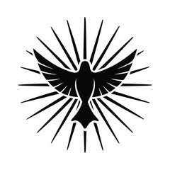 Espíritu Santo rodeado de rayos dorados