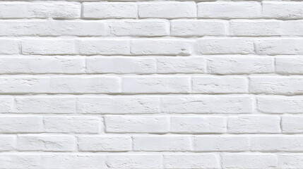 Obraz premium White brick wall seamless texture, representing clean modern background for design and decoration projects.