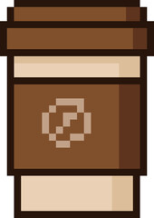 Pixel art Coffee takeaway cup