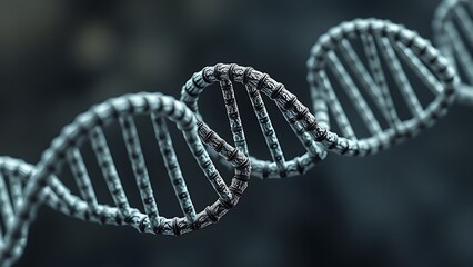 A DNA helix woven from mathematical formulas, entwining all known life within its spiral.