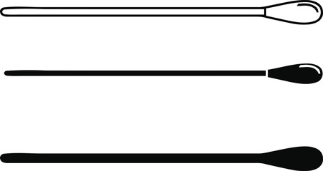 Obraz premium Nasal swab sticks set in simple line drawing style