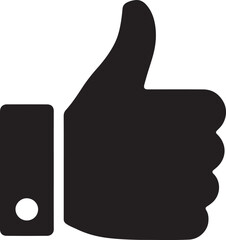 Silhouette of social media like thumbs up icon symbolizing approval, feedback, engagement, and positive interaction.