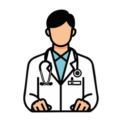 Fototapeta premium Doctor with Stethoscope Vector Illustration