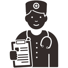Doctor with Clipboard Medical Icon