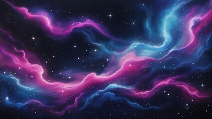 Fototapeta premium Vibrant Cosmic Nebula Swirls Against Starry Night Sky