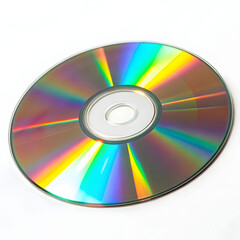 A standard CD disc with natural vivid rainbow reflections