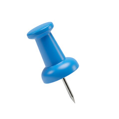 Isolated Blue Push Pin on Transparent Background for Reminders