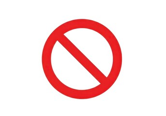 Red no symbol or prohibition sign isolated on white background