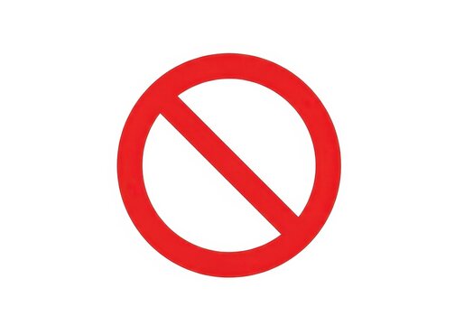 Red no symbol or prohibition sign isolated on white background