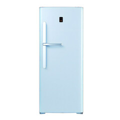 Retro and modern kitchen refrigerators, freezers, and coolers isolated on a white background