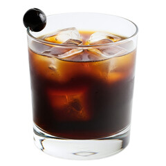 Black Russian Cocktail with a Cherry Garnish