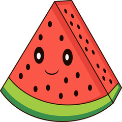cute fruit watermelon illustration