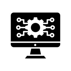 Monitoring System Icon Vector Illustration Glyph Version