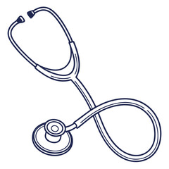 Stethoscope medical instrument outline healthcare doctor