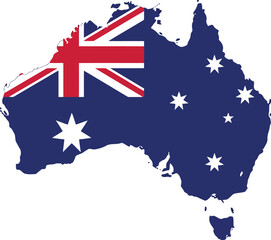 Australia map flag