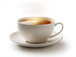 Cup of Tea Isolated on Pure White Background

