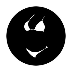 black and white bikini icon