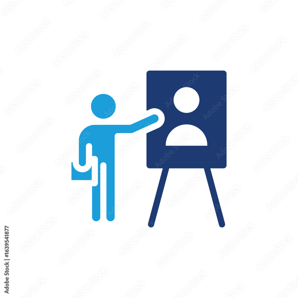 Poster self introduction colored icon vector design good for web or mobile app