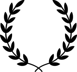 Black Laurel Wreath Vector &ndash; Victory Symbol Silhouette PNG