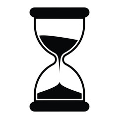 Black hourglass with sand falling time timer