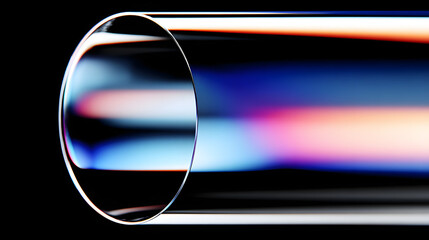 Abstract Reflection of Colorful Light Through a Metallic Cylinder