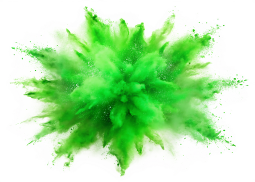 neon green color powder explosion  isolated on white background PNG , AI GENERATED