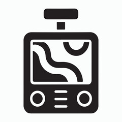 GPS navigation device with map and location pin.
