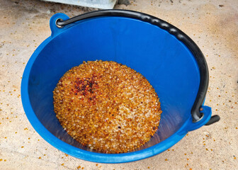 The condition of old silica gel after replaced from Silica Gel Breather of transformer.