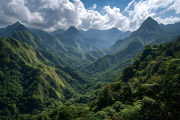 The mountain ranges of the Sierra Madre in the Philippines