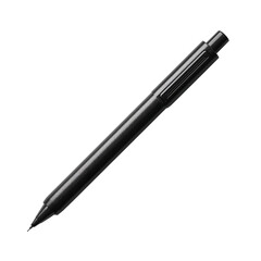 Black pen on white background isolated PNG clipart without shadow  