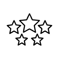 Illustration of a cluster of five outlined stars