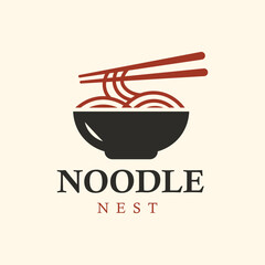 Noodle Nest Asian Restaurant Vector Logo