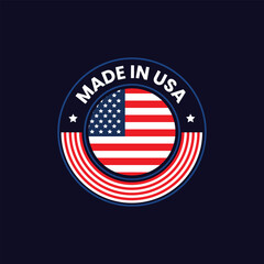 Made in USA Flag Emblem Vector