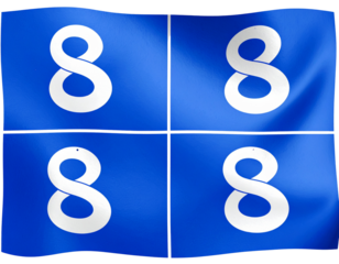  Martinique Flag with Detailed Blue Field and White Cross, isolated on transparent background PNG