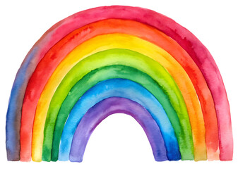 Obraz premium Vibrant Watercolor Rainbow with Bold Color Arcs