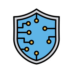 Network Security Icon Vector Illustration Color Version