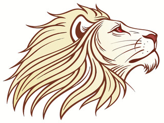 Fototapeta premium Majestic Lion Head Profile, Vector Graphic Design , This striking black and white vector graphic portrays a lion's head in profile view.