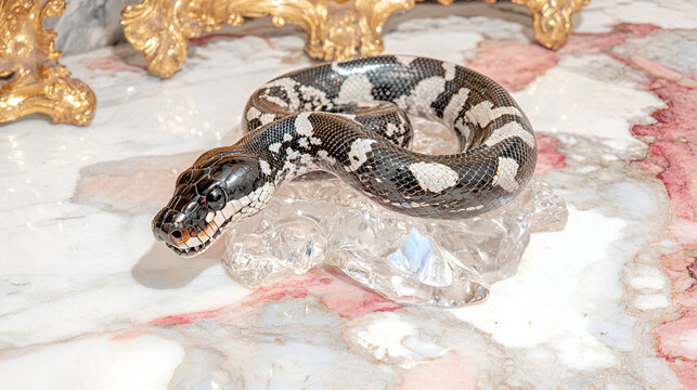 close up of a python