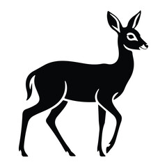 Obraz premium Black silhouette of a graceful deer white animal