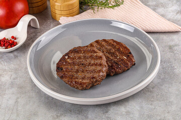 Grilled beef burger cutlet minced meat