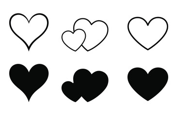 heart, love, shape, outline, solid, icon, vector, clipart, romantic, valentine, simple, minimal, symbol, black, white, graphic, element, couple, relationship, passion, affection, design, illustration,