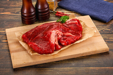Raw beef meat piece for cooking