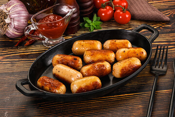 Roasted chicken mini sausages for breakfast