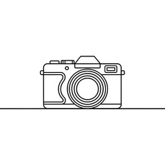 Simple line drawing of a vintage camera