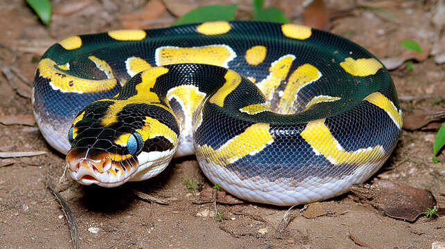 close up of a python